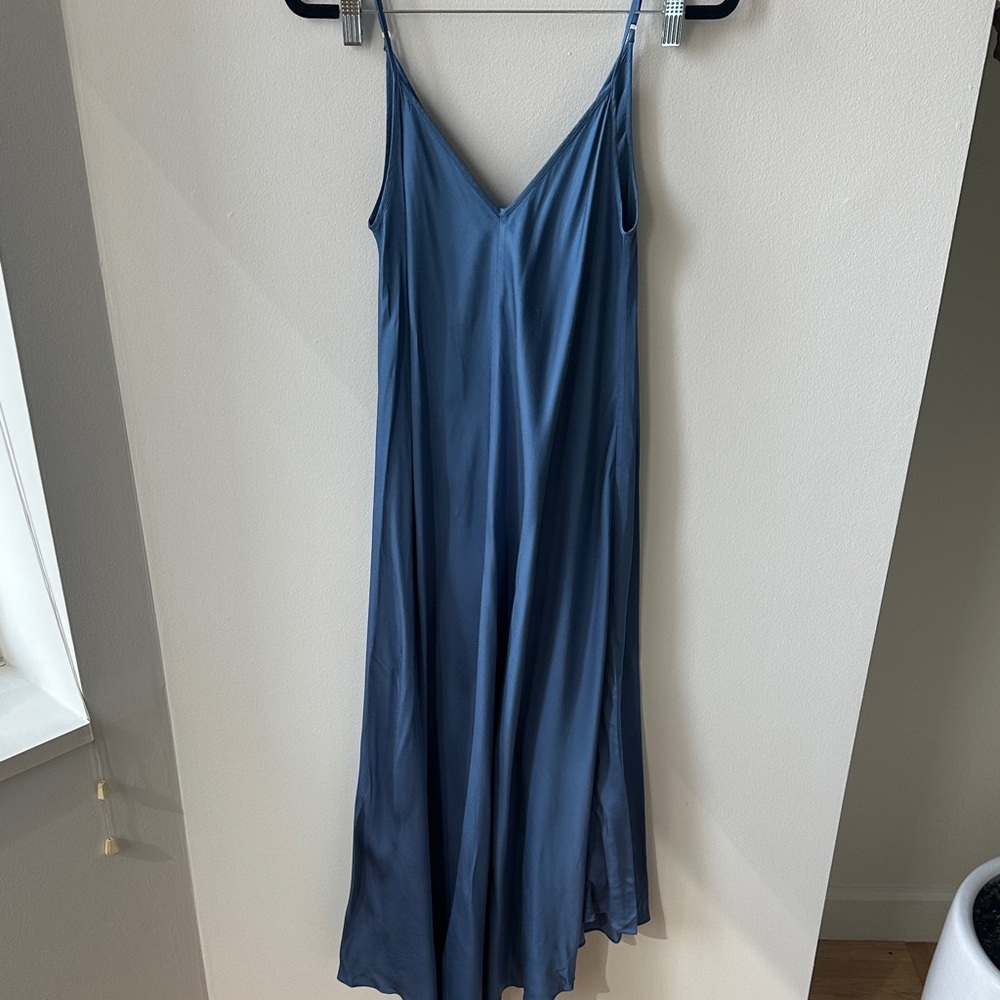 L'AGENCE Blue Slip Dress